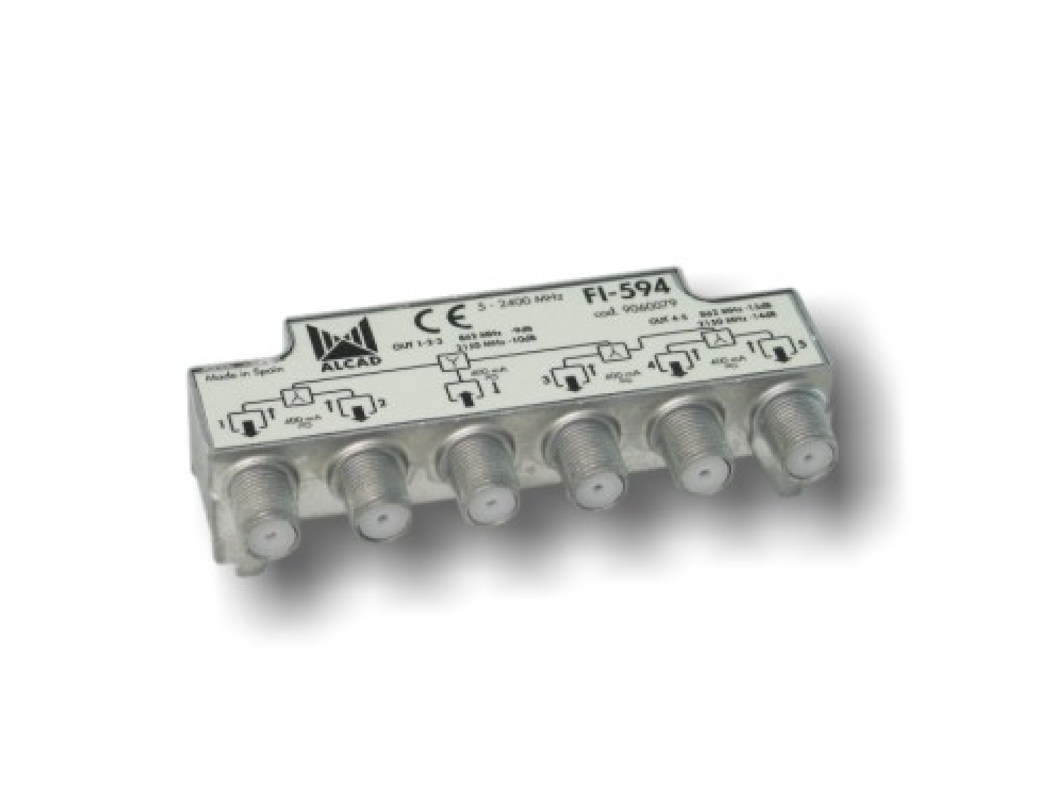 FI-594 Splitter (Distribuidor) 2400MHz TV terrestre y satelital – ALCAD - Imagen 1